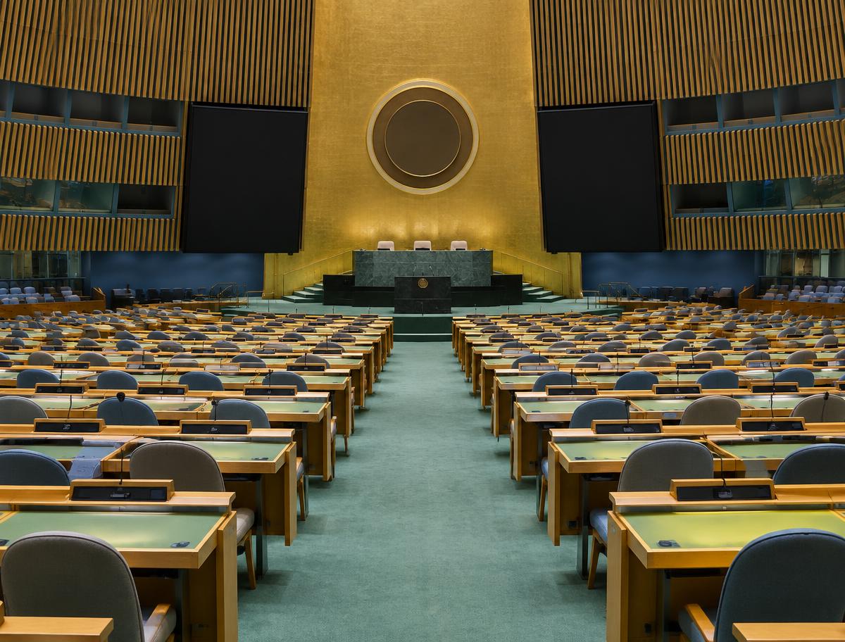 Illustrative image of an empty assembly hall