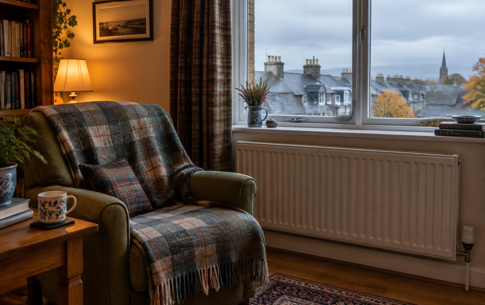 Illustrative image of a heated room in a Scottish home